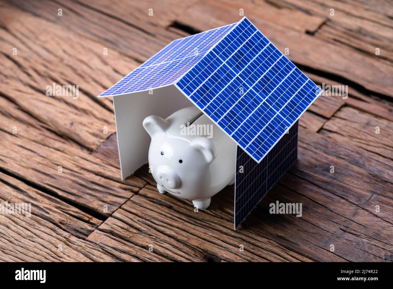 Solar Panel House Roof Real Estate Investment Stock Photo