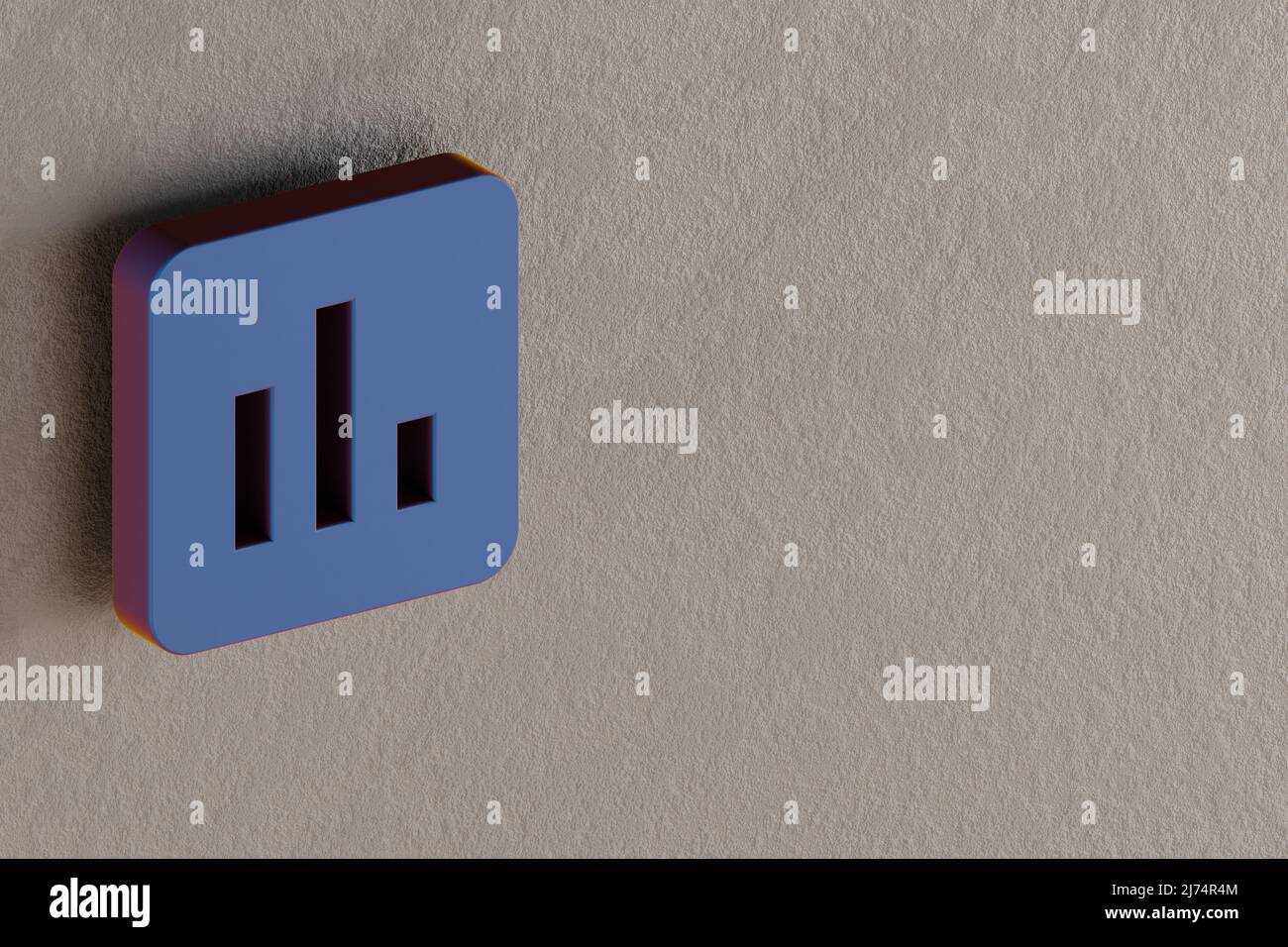 Beautiful abstract illustrations Blue Poll symbol icons on a wall ...