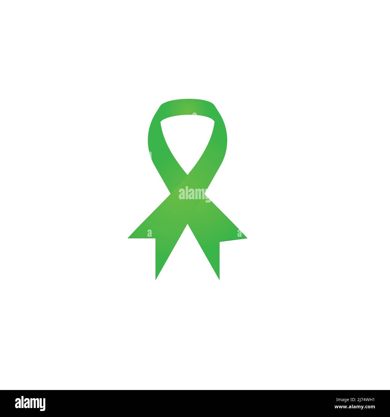 The green ribbon on white background. Vector illustration Stock Vector ...