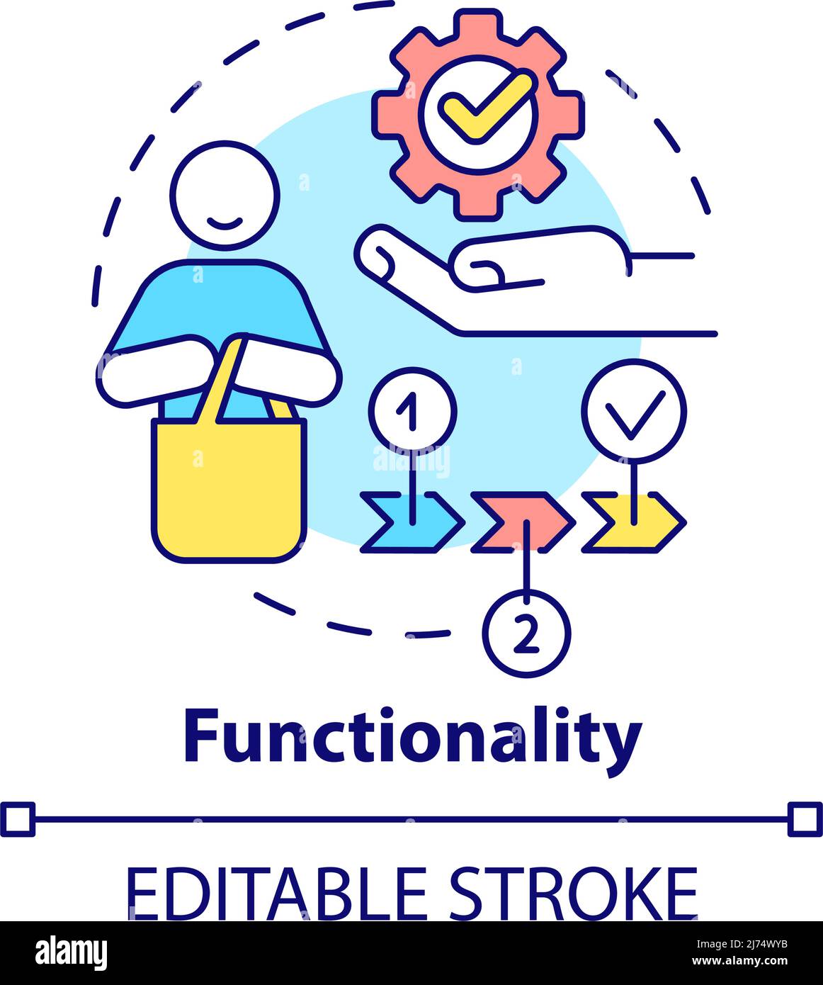 Functionality concept icon Stock Vector