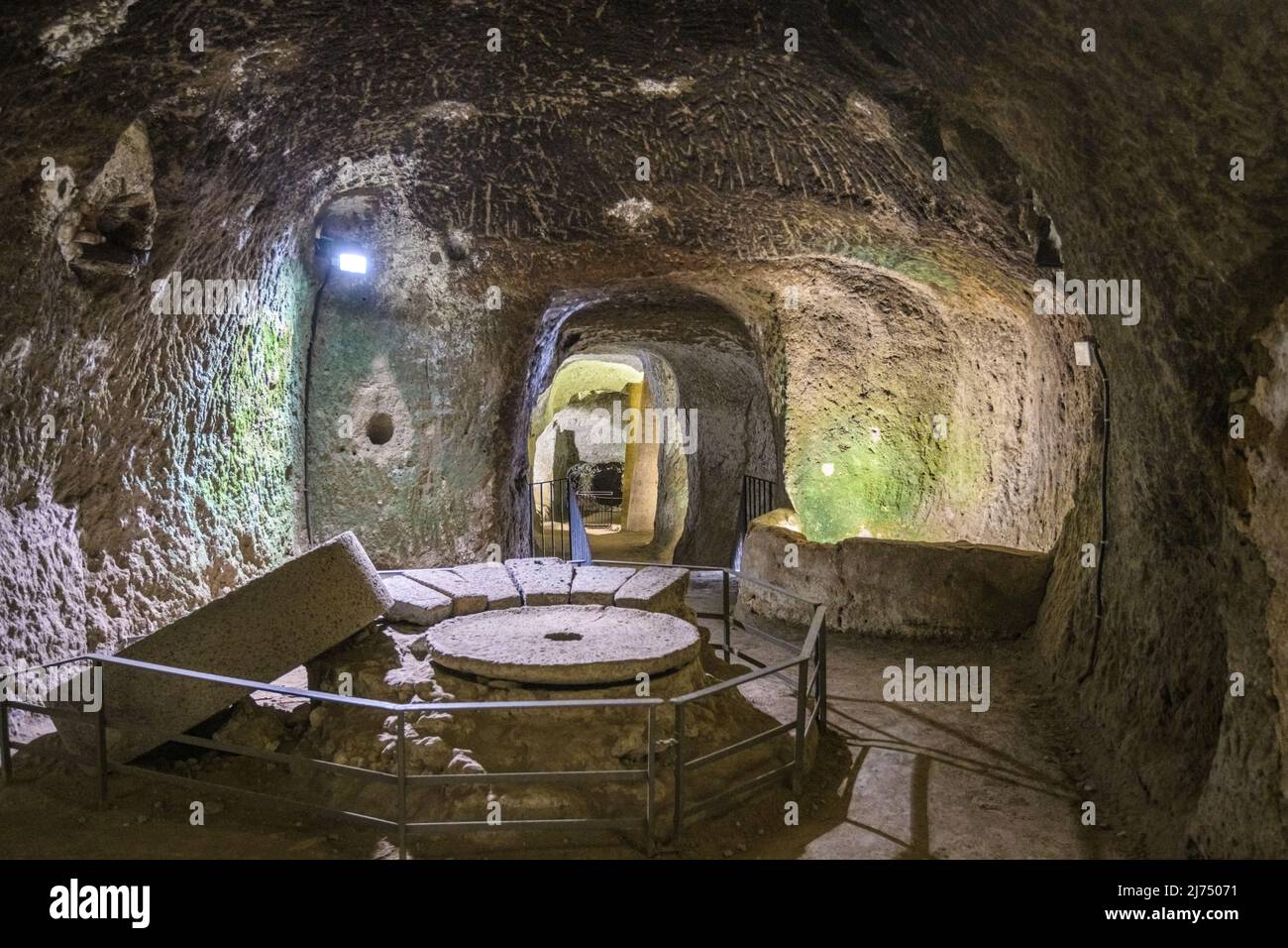 Orvieto, Umbria, Italy at the ancient and medieval underground tunnels below the city. Stock Photo