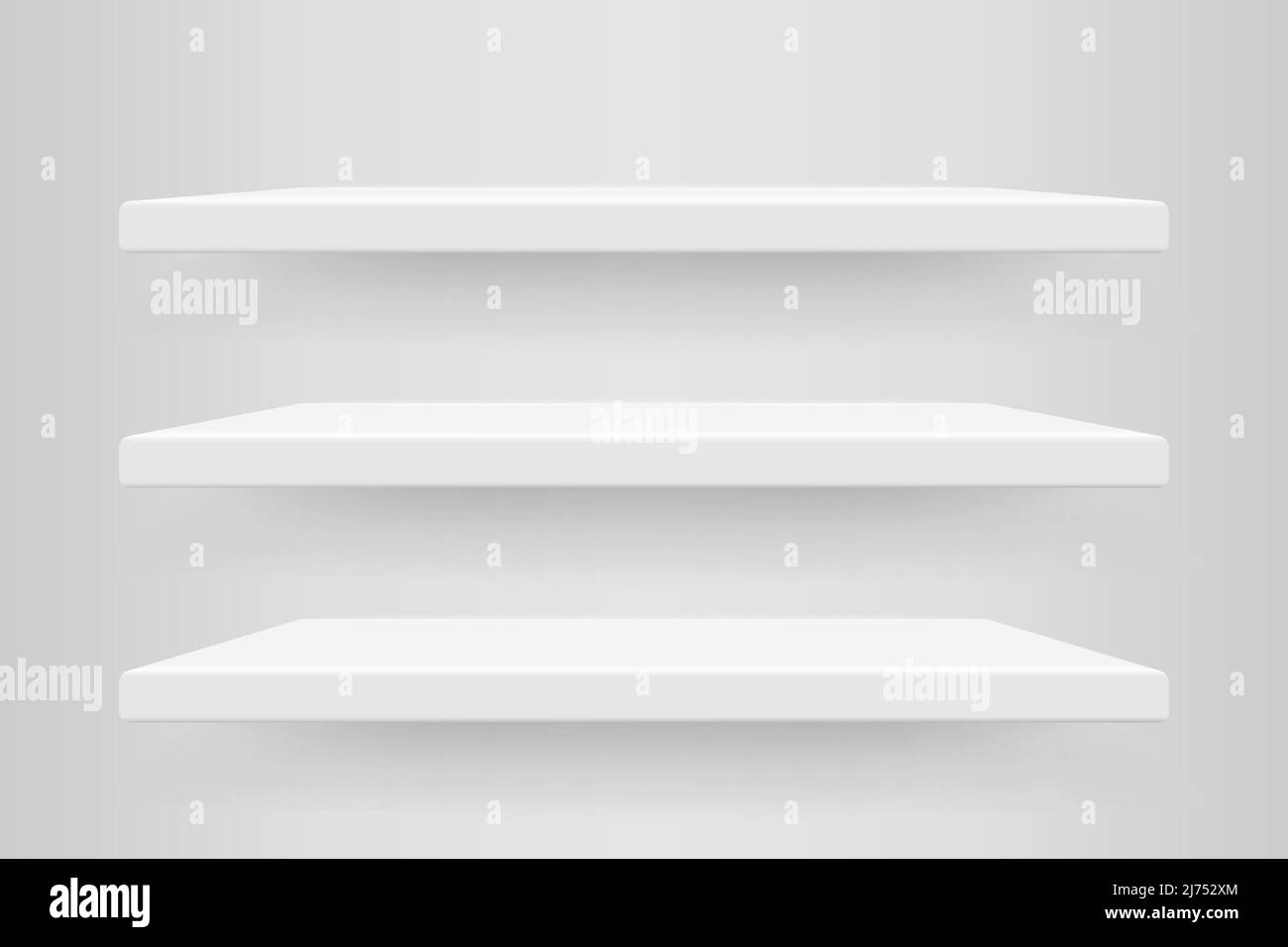 Empty white color shelf with shadow background. Template for premium ...