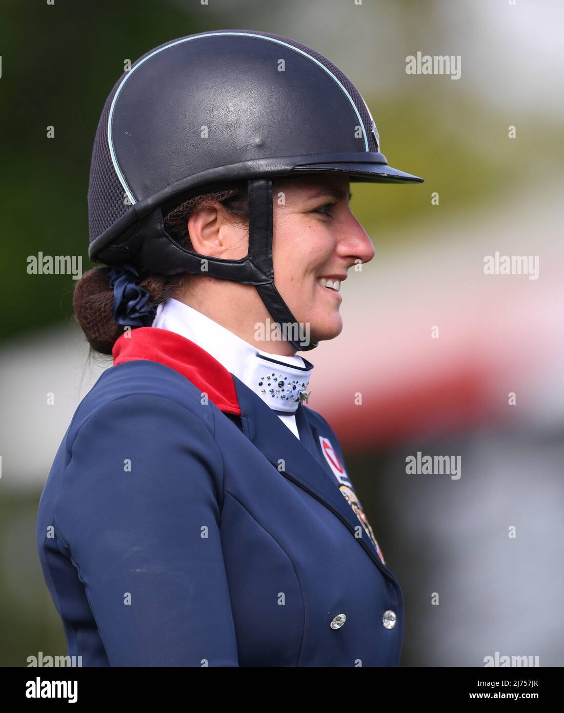 Badminton, UK. 6th May 2022, Badminton Estate, Badminton, England; Mars Equestrian Badminton Horse Trials, day 3;  Katrin Khoddam-Hazrati riding DSP COSMA during the dressage test on day three of the 2022 Badminton Horse Trials Credit: Action Plus Sports Images/Alamy Live News Stock Photo