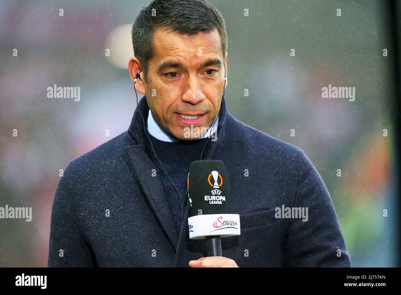 GIOVANNI VAN BRONCKHORST, manager of Rangers football club, currently in the Scottish Premiership. Bronckhorst previously played for Rangers. Stock Photo