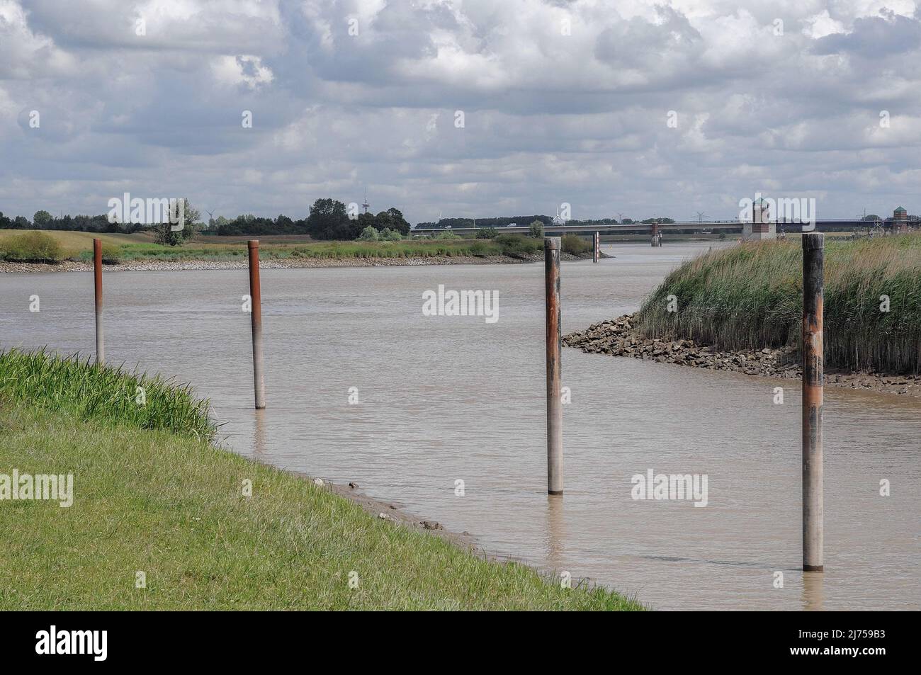 Weener and the river ems in germany Stock Photo Alamy
