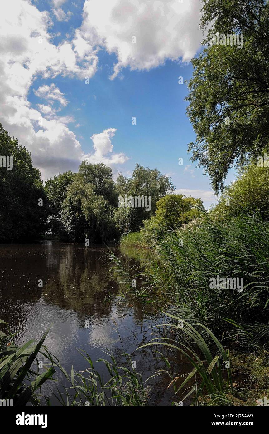 Weener and the river ems in germany Stock Photo Alamy
