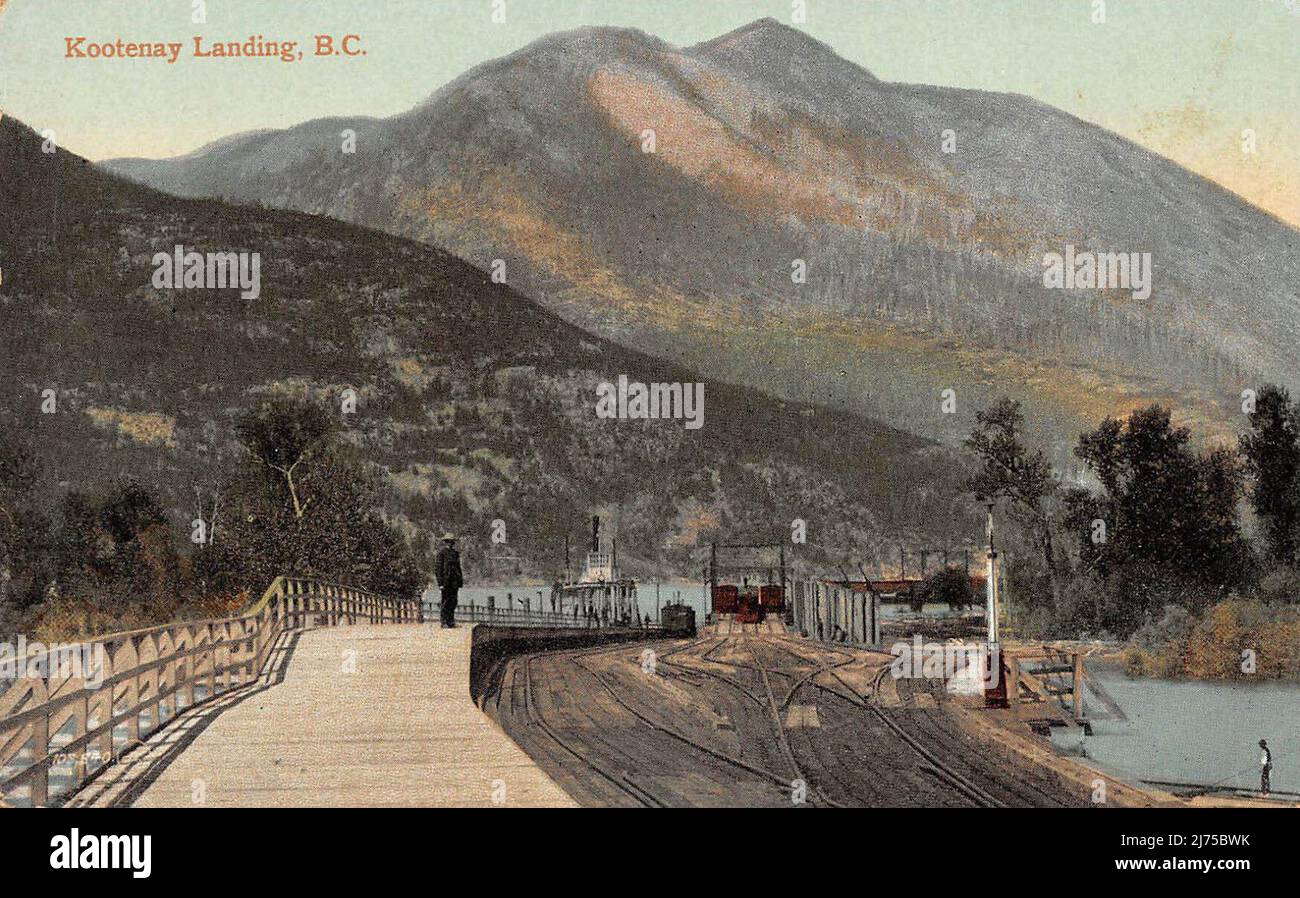 Postcard: Kootenay Landing, BC, c.1910 Stock Photo