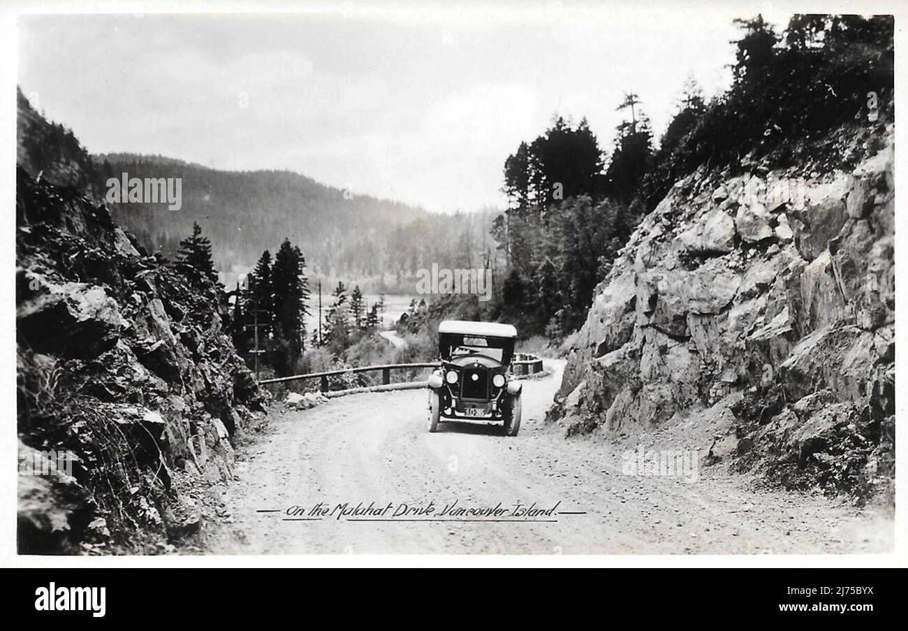 Postcard: Malahat Drive, 1920 Stock Photo