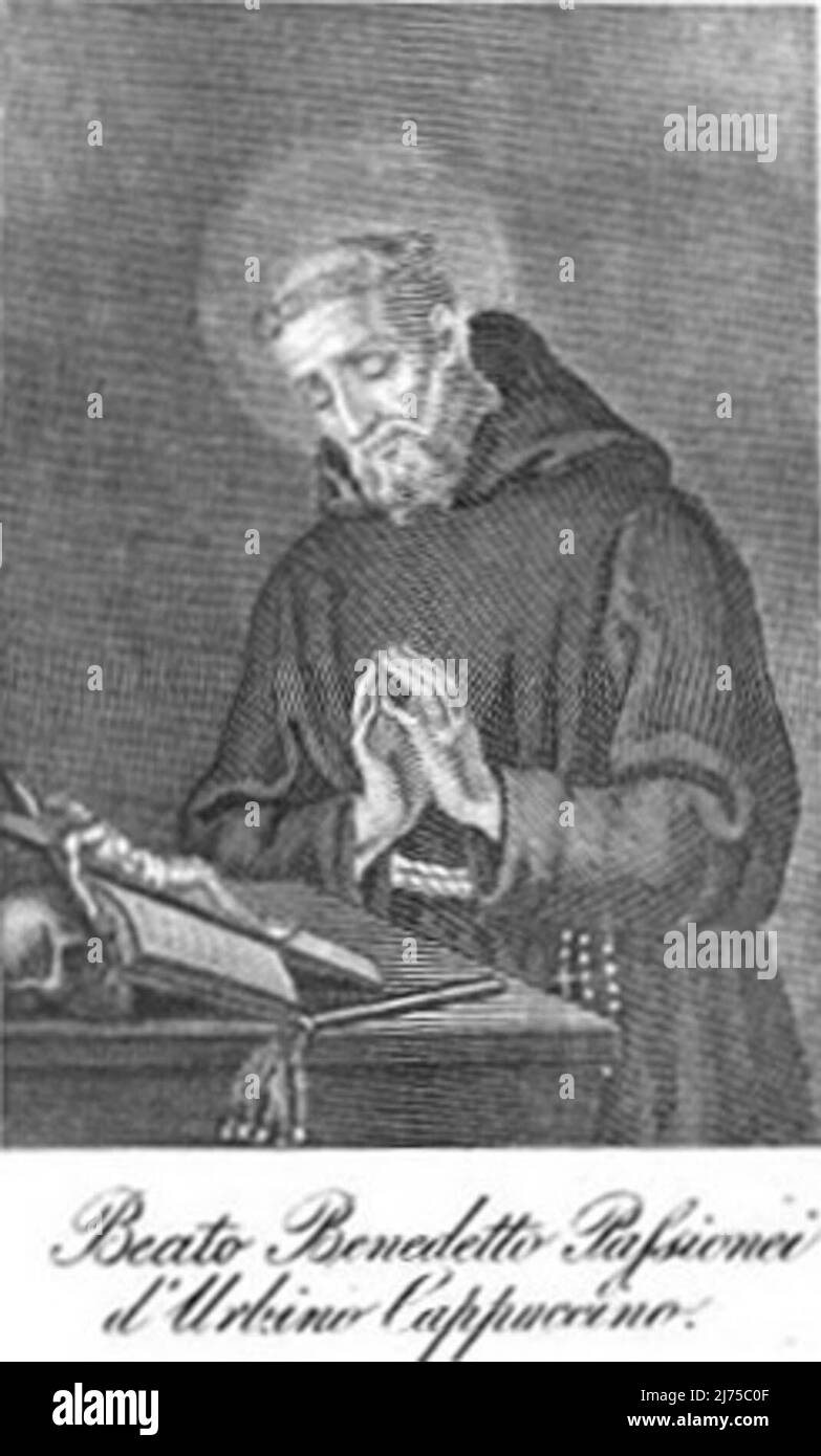 Marco Passionei (13 September 1560 – 30 April 1625) - in religion Benedetto da Urbino - was an Italian Roman Catholic and a professed member from the Order of Friars Minor Capuchin Stock Photo