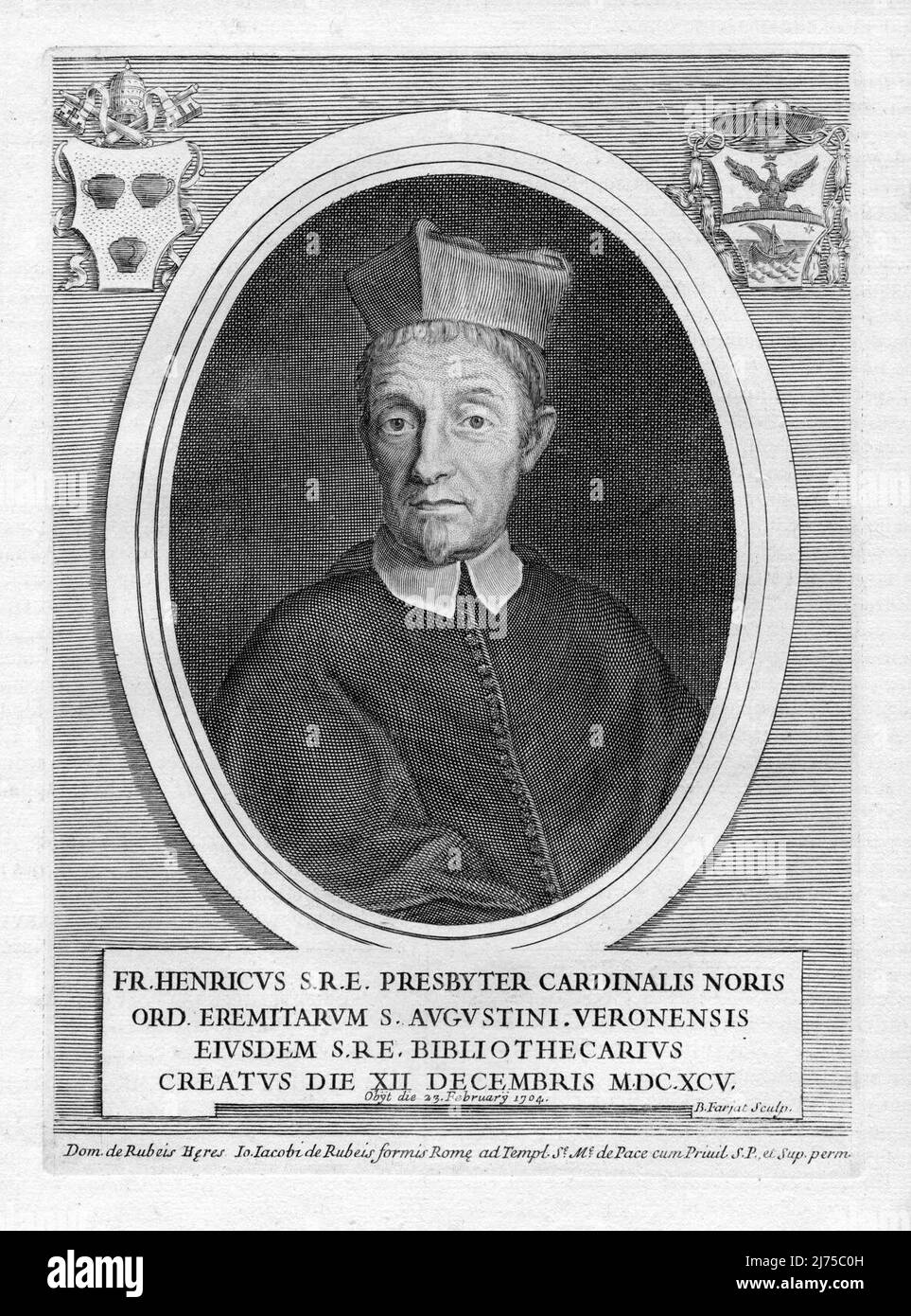 Henry Noris (29 August 1631 – 23 February 1704), or Enrico Noris, was an Italian church historian, theologian and Cardinal. Stock Photo