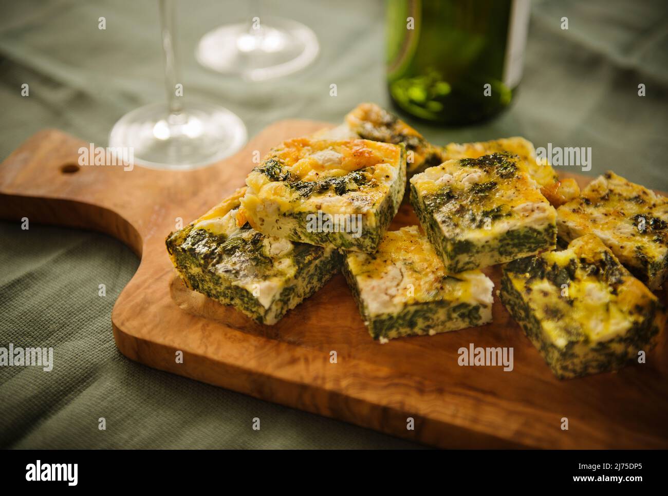 Spinach Quiche appetizers Stock Photo