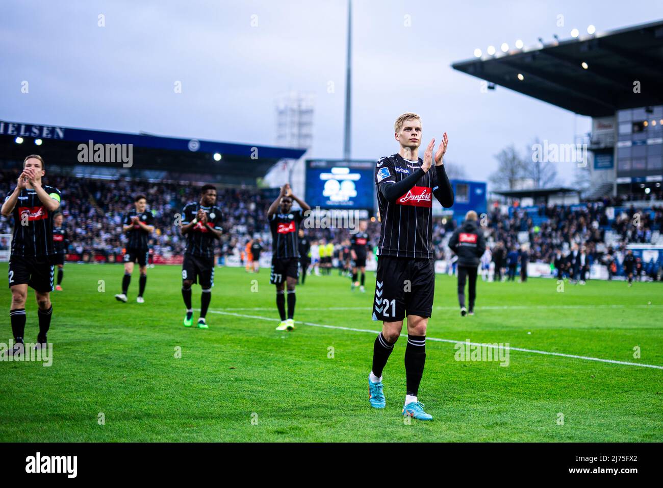 Odense, Denmark. 05th, May 2022. Atli Barkarson (21) of Soenderjyske is ...