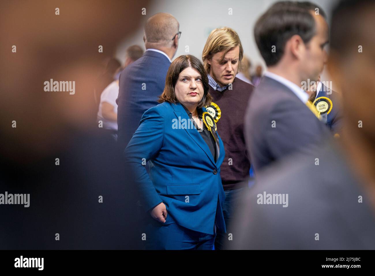 SNP's Susan Aitken at the Glasgow City Council count at the Emirates Arena in Glasgow, in the local government elections. Picture date: Friday May 6, 2022. Stock Photo