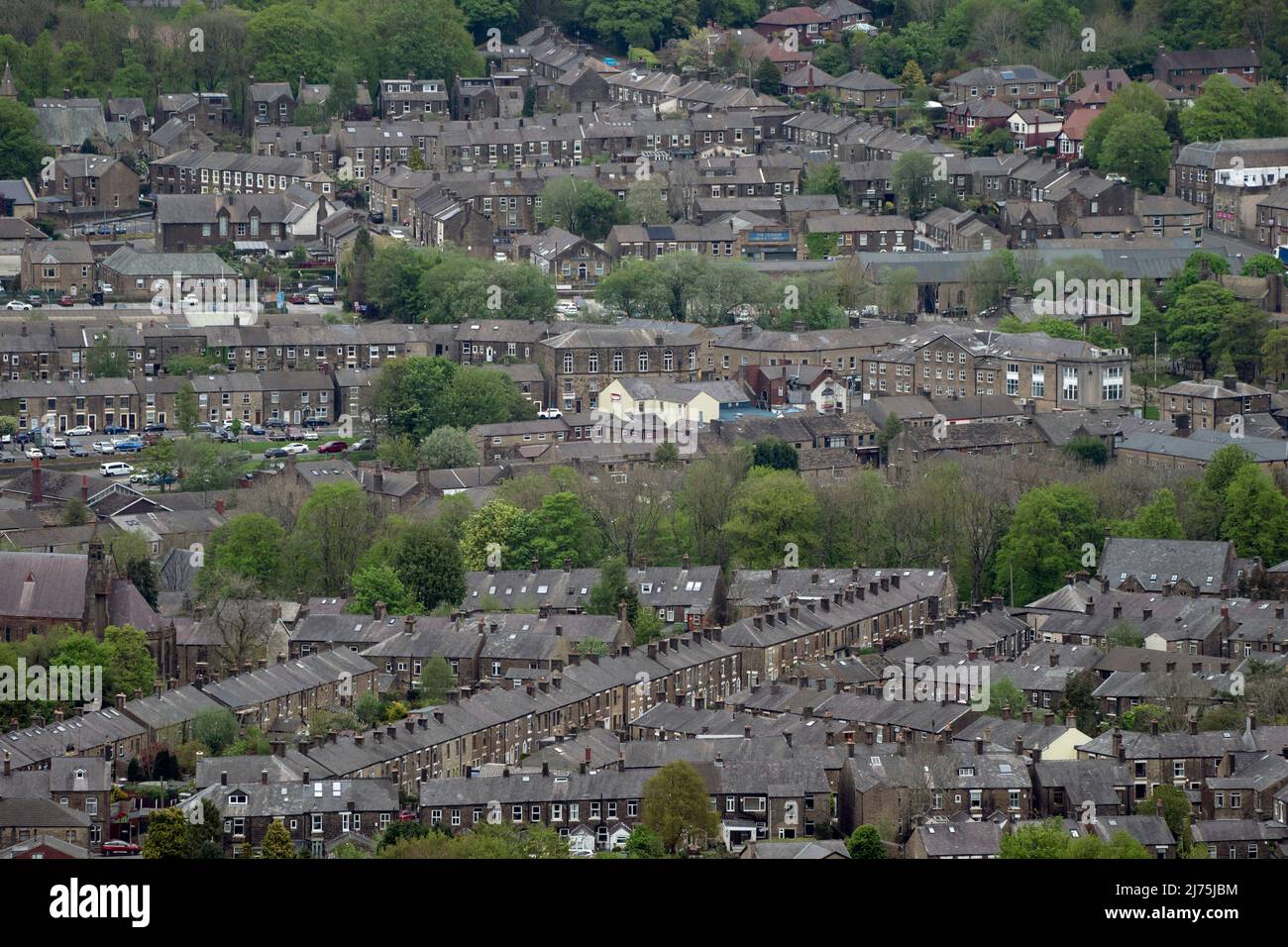 Manchester, UK, 6th May 2022. Terraced housing is seen near Manchester, UK. Credit: Jon Super/Alamy Live News. Stock Photo