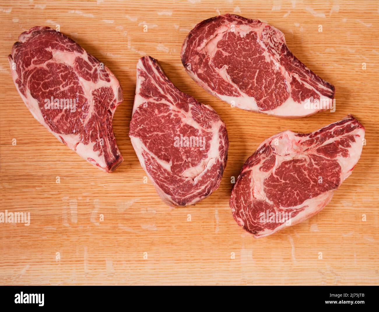 Raw Rib eye steaks Stock Photo Alamy