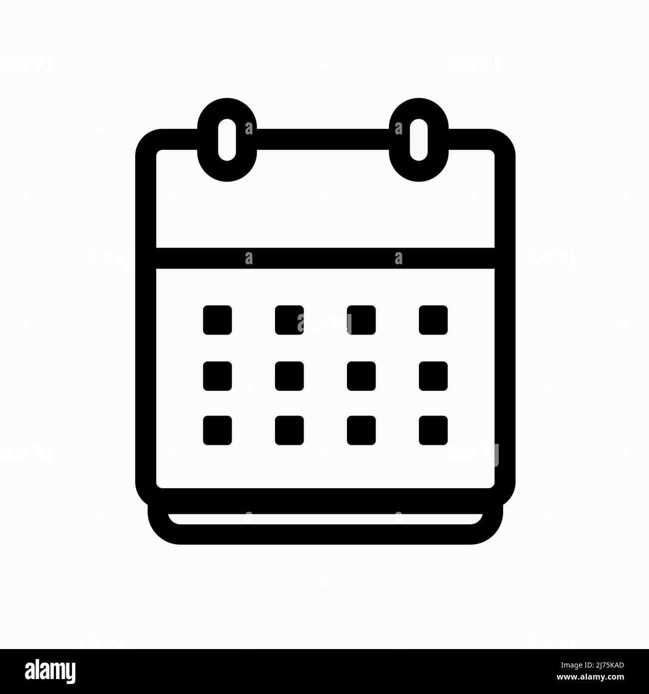 Calendar, Schedule, date icon vector isolated on white background Stock