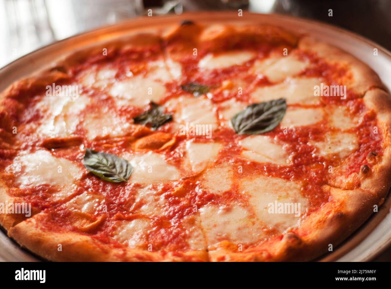 Whole Margherita Pizza Stock Photo Alamy
