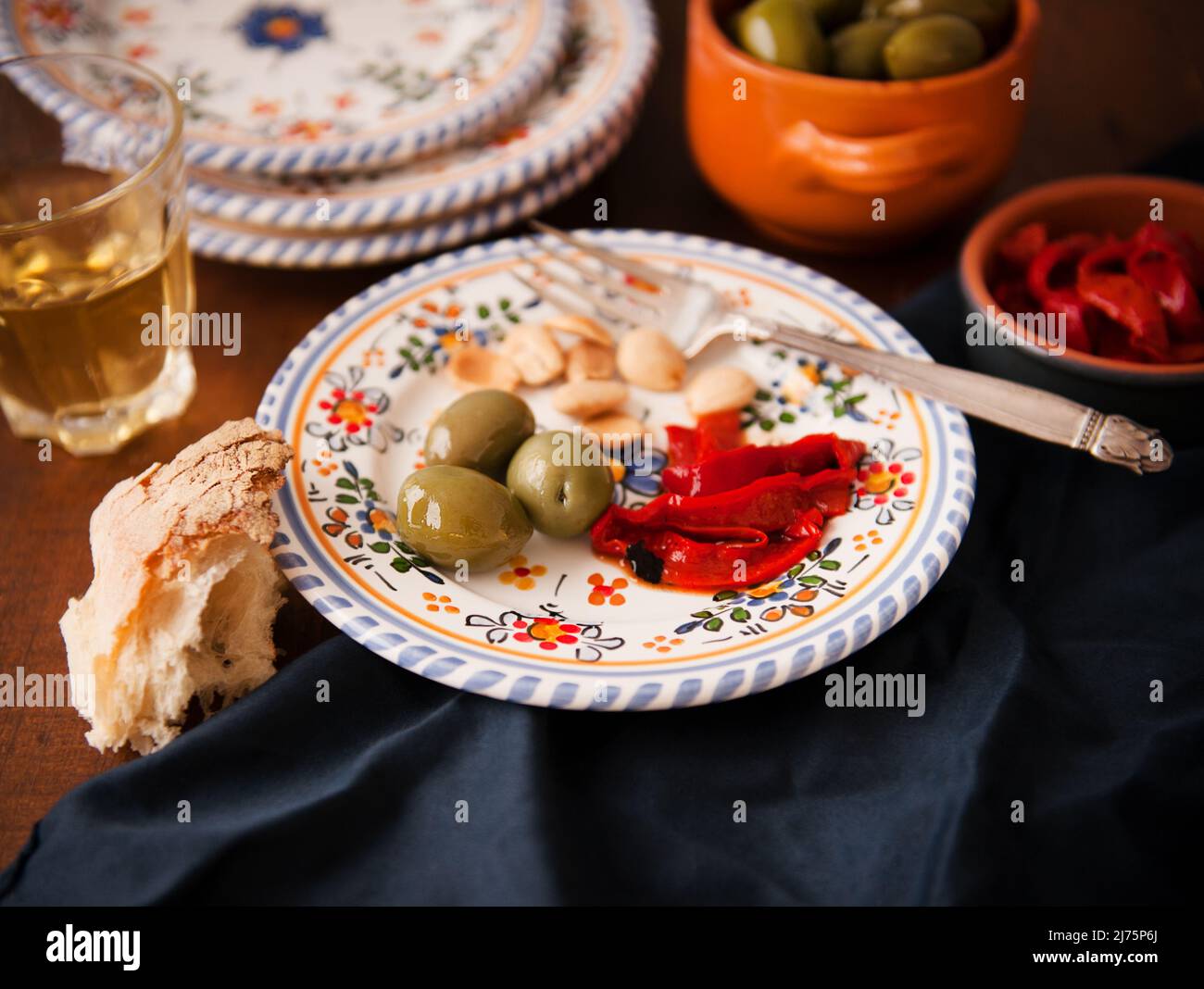 Spanish tapas and red wine hi-res stock photography and images - Alamy