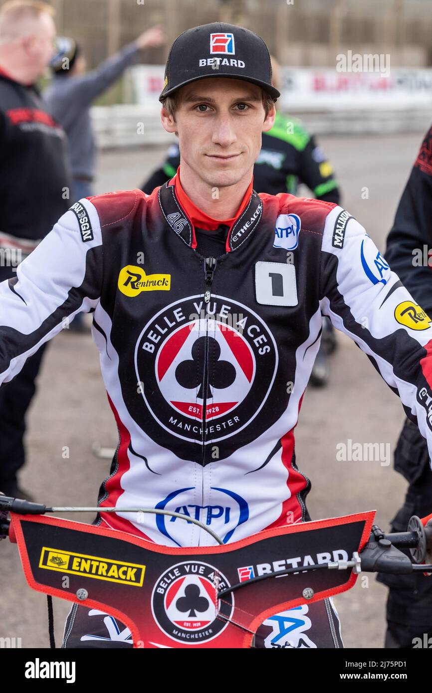 Max Fricke.  Belle Vue Aces.  Australian international speedway rider Stock Photo