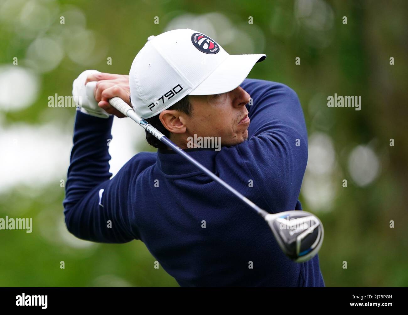 Spain's Pep Angles tees off on the 6th during day two of Betfred British Masters at The Belfry, Sutton Coldfield. Picture date: Friday May 6, 2022. Stock Photo