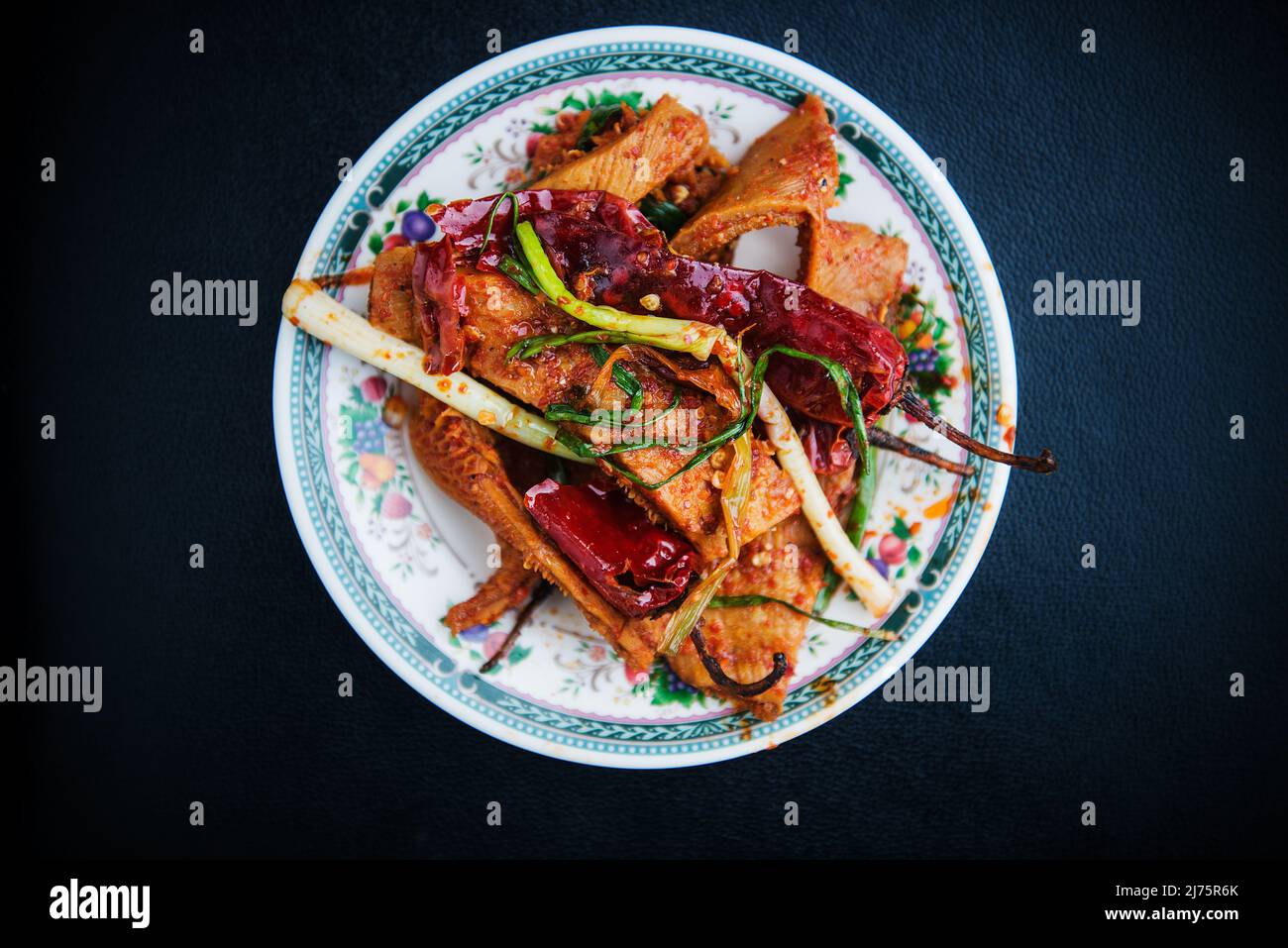 Phaksha pa, pork with vegetables and chilli, Bhutan Stock Photo