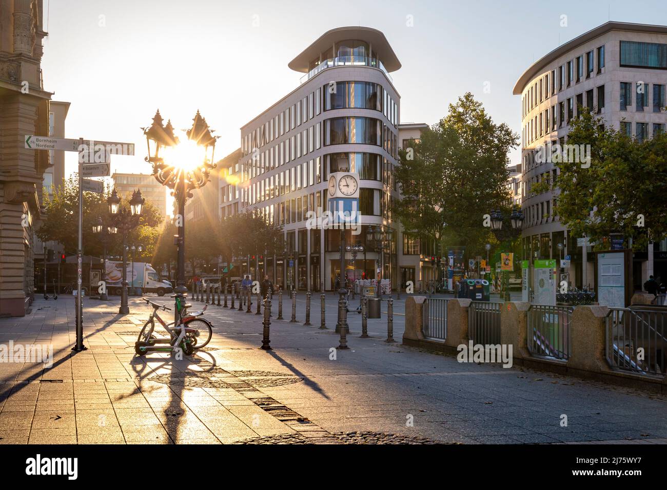 Germany, Hesse, Rhine-Main area, Frankfurt am Main, opera square in the sunny morning in summer Stock Photo