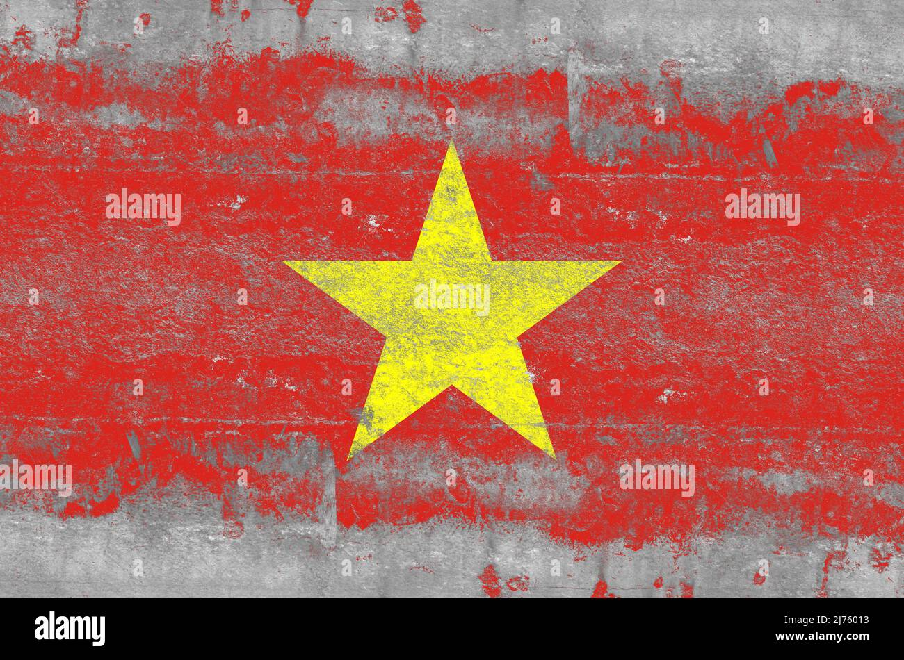 Vietnam flag painted on a distressed old iron sheet Stock Photo - Alamy