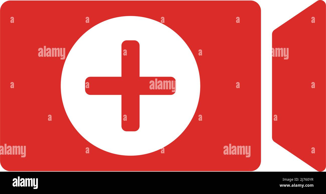 Add video button. Video camera icon. Editable vector. Stock Vector