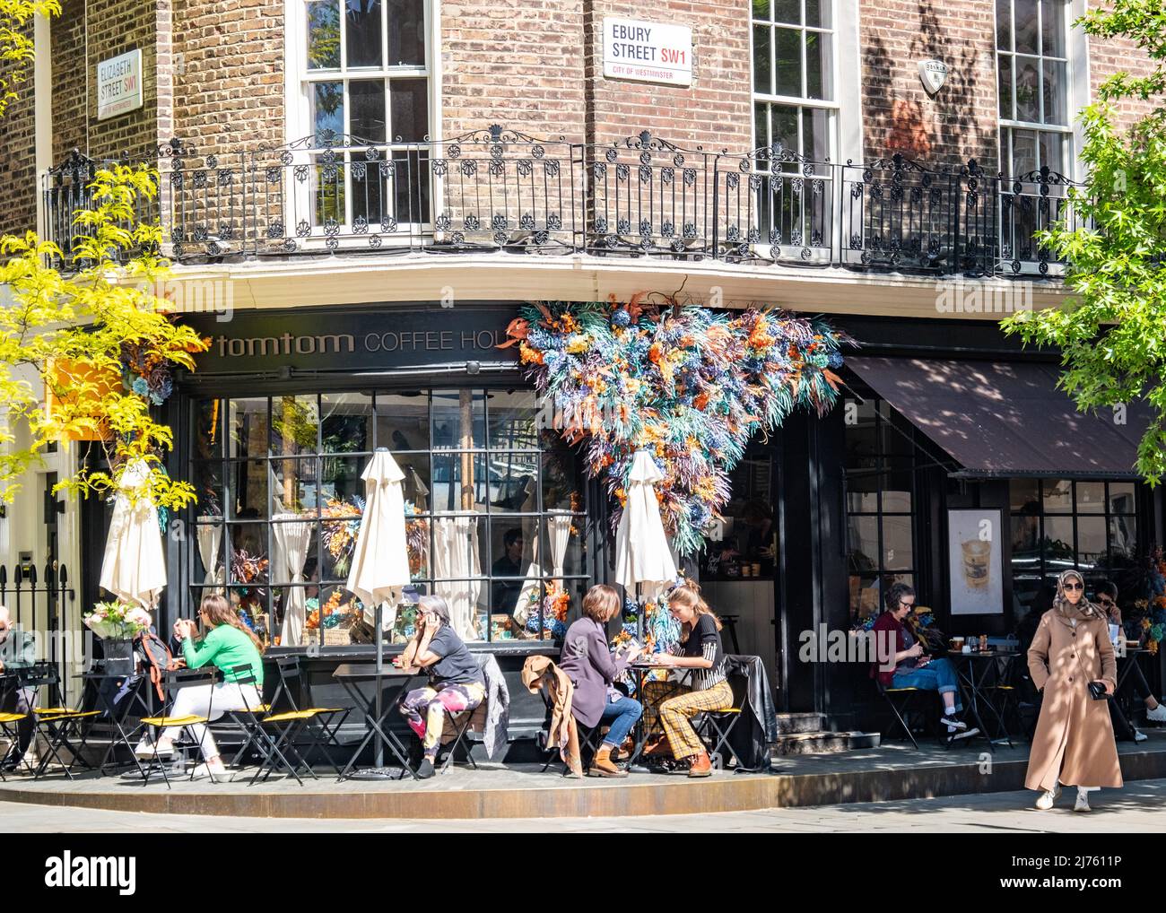 LONDON May 2022 Tom Tom Coffee House on Ebury Street in Belgravia