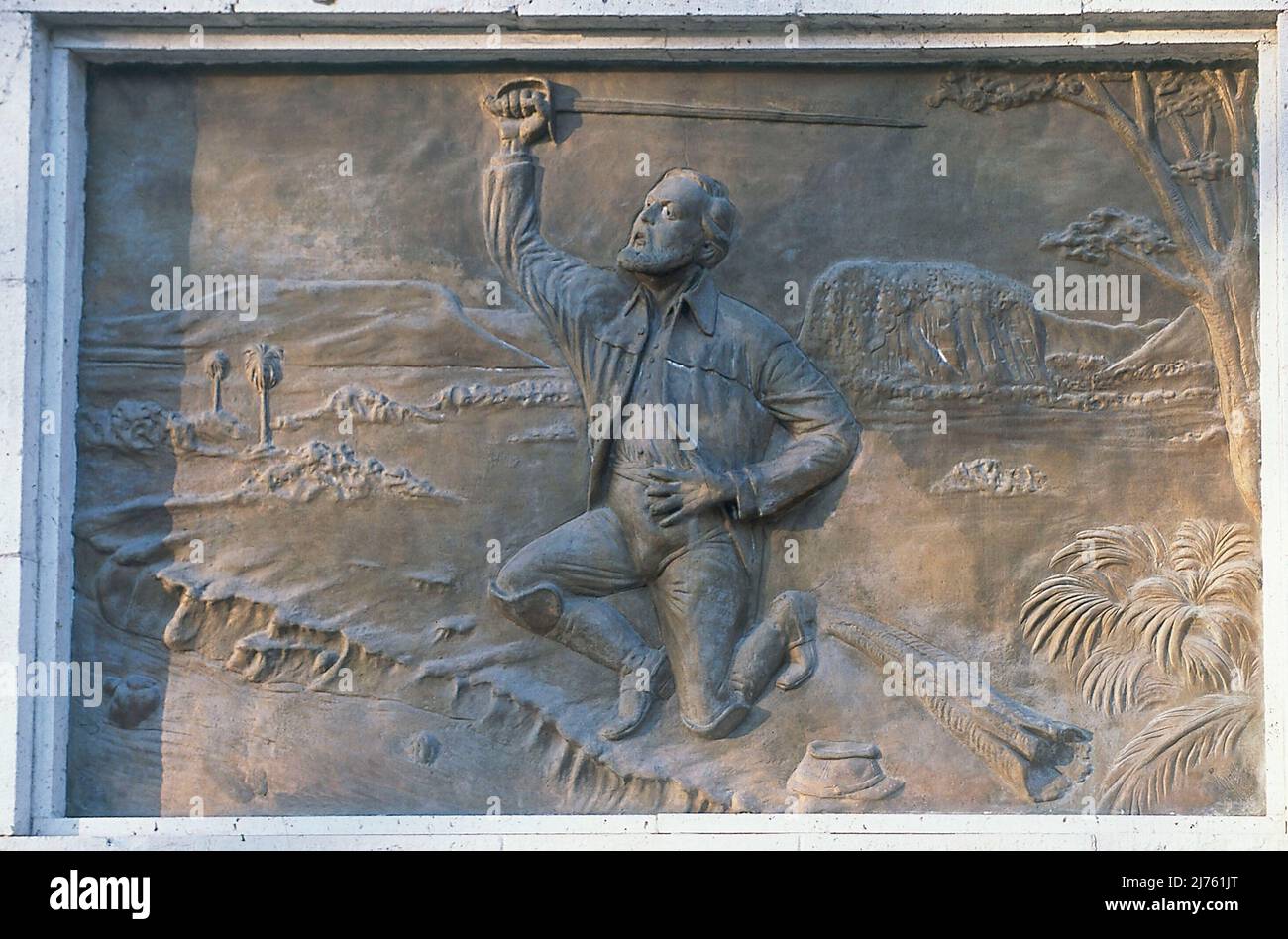 RELIEVE DEL MONUMENTO CONMEMORATIVO AL MARISCAL FRANCISCO SOLANO LOPEZ  (1826-1870) - 1976. Location: RETIRO, EL. MADRID. SPAIN Stock Photo - Alamy