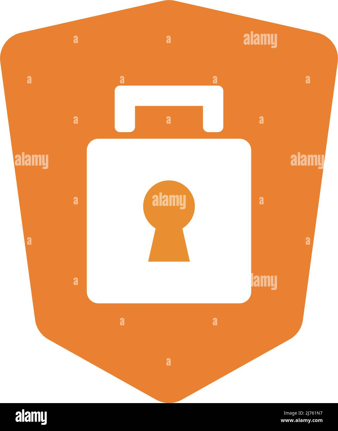Padlock and shield icons. Security icon. Editable vector. Stock Vector