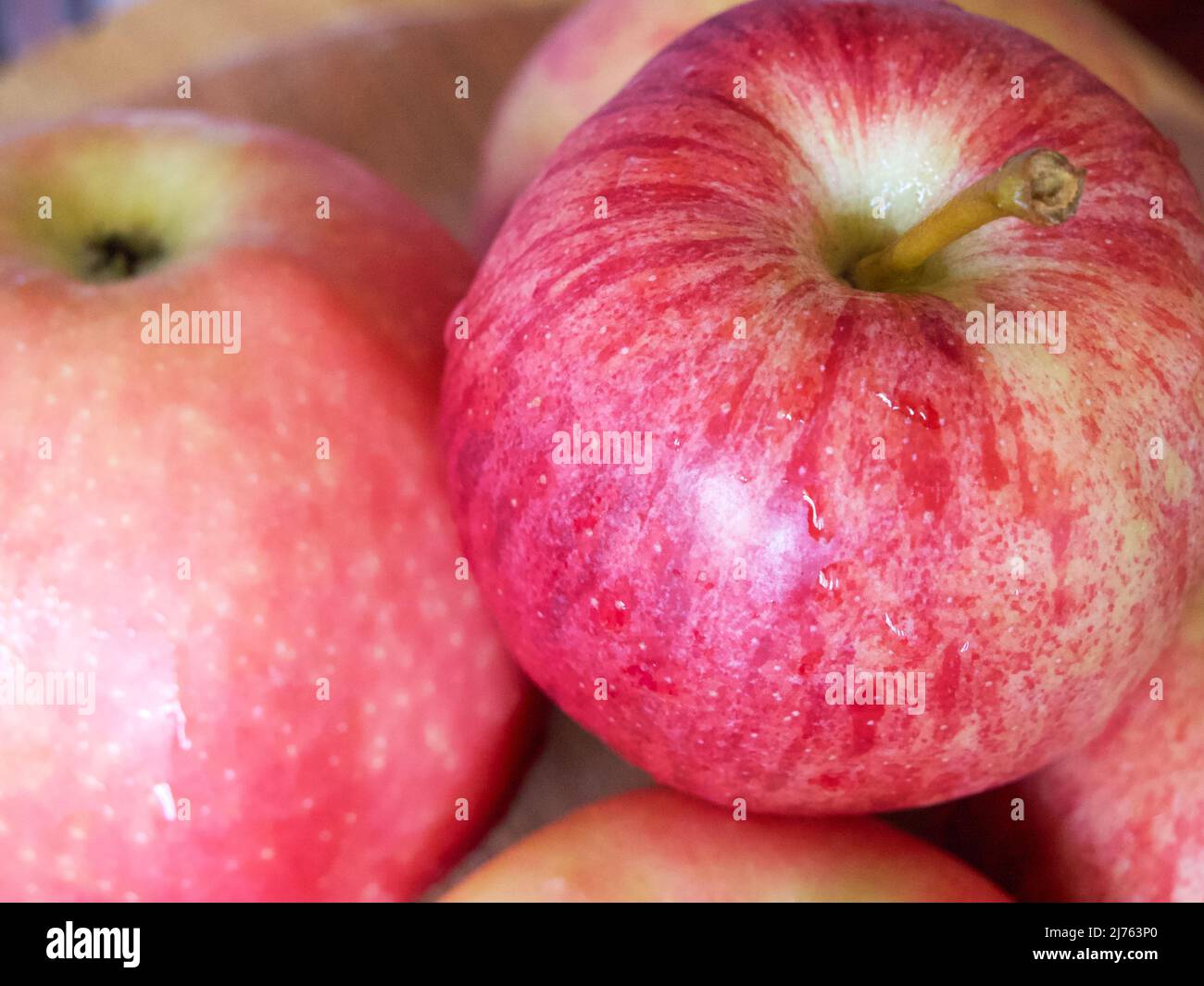 A few gala apples, a closeup shot. Ripe apples. Gala is a clonally