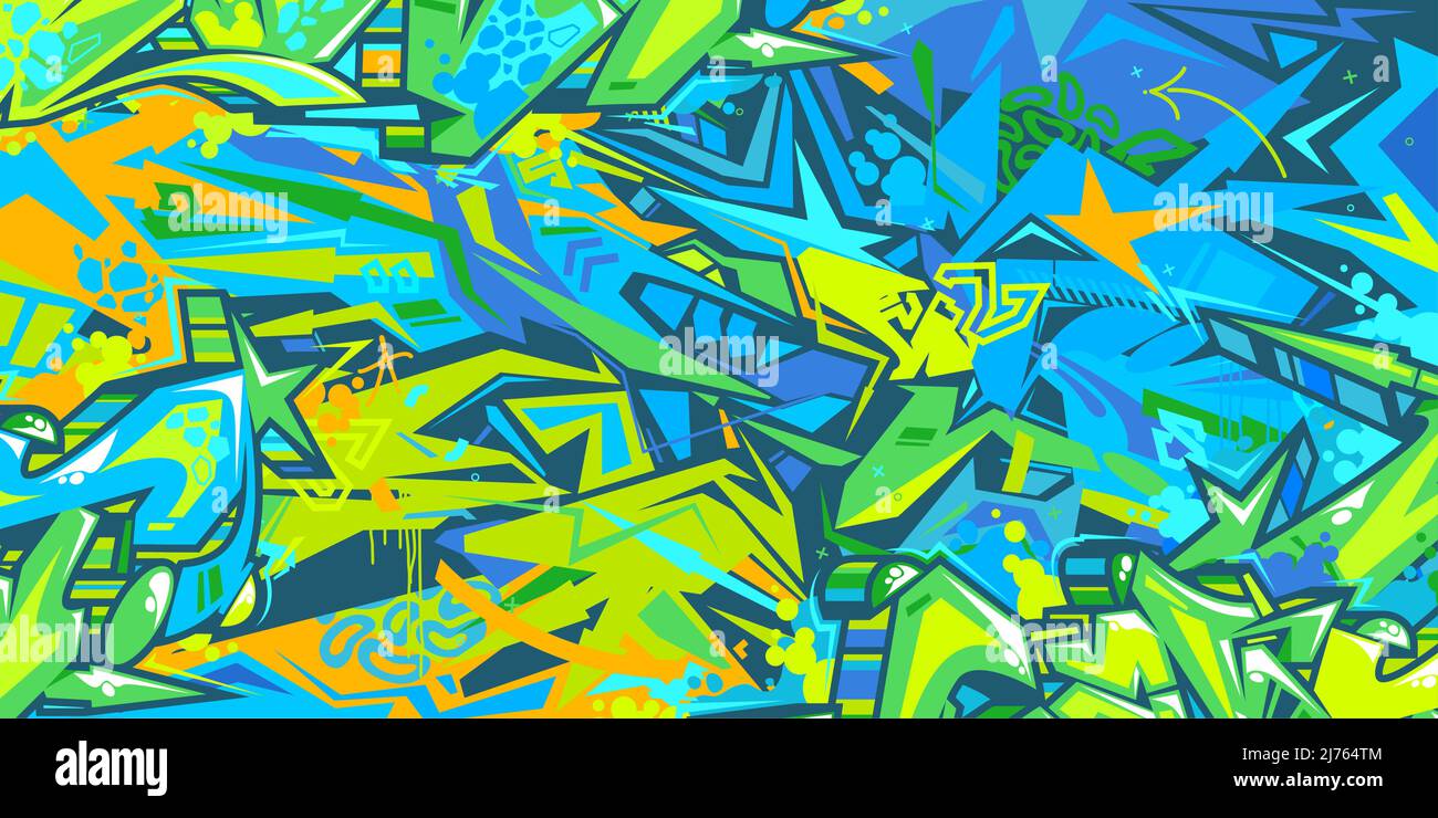 Abstract Urban Street Art Graffiti Style Vector Illustration Background Template Stock Vector