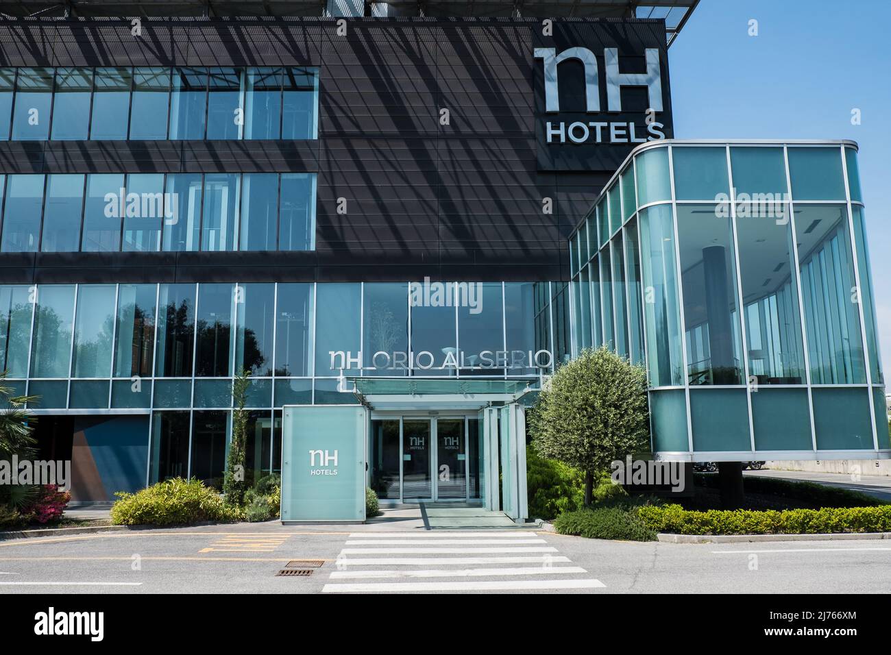 Bergamo, Italy - 04.29.2022 - Hotel NH Orio al Serio next to Milan Bergamo Airport. NH Hotels Group. Stock Photo