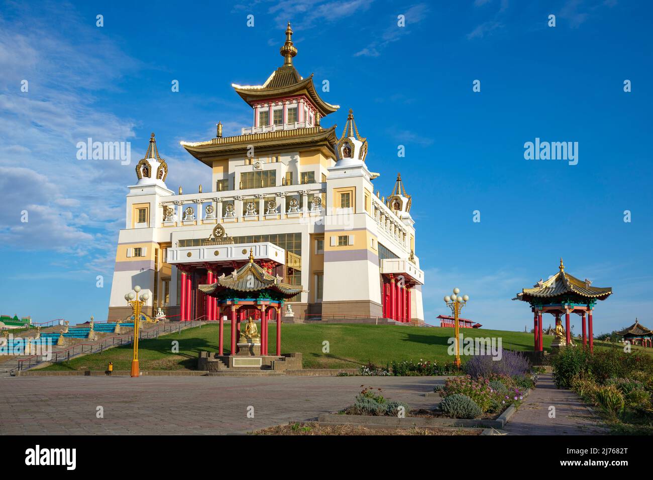 ELISTA, RUSSIA - SEPTEMBER 21, 2021: Buddhist temple 'Golden Abode of Buddha Shakyamuni'. Elista, Kalmykia, Russia Stock Photo