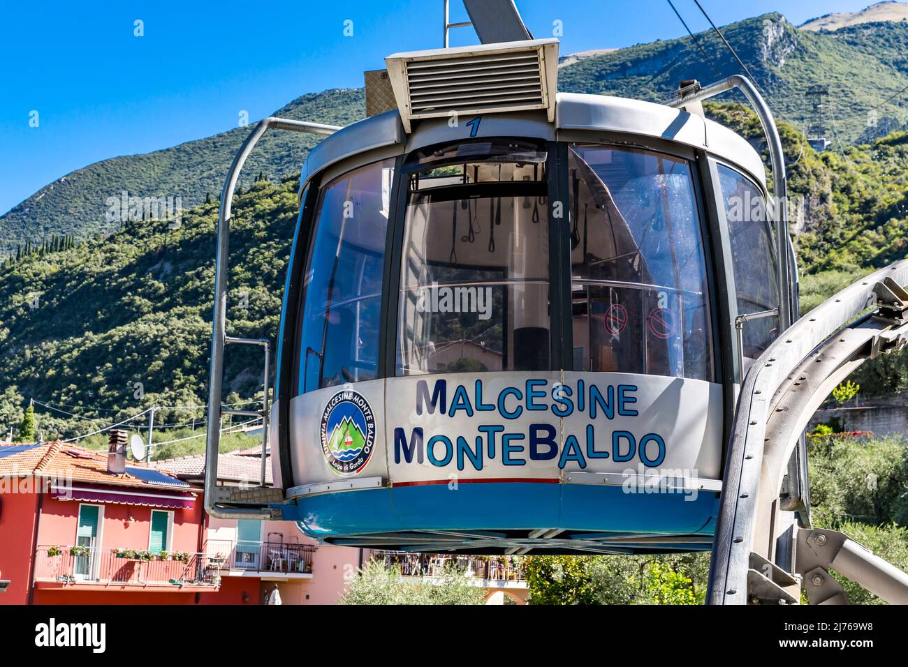 Cable car from Malcesine to Monte Baldo, Malcesine, Lake Garda, Italy,  Europe Stock Photo - Alamy