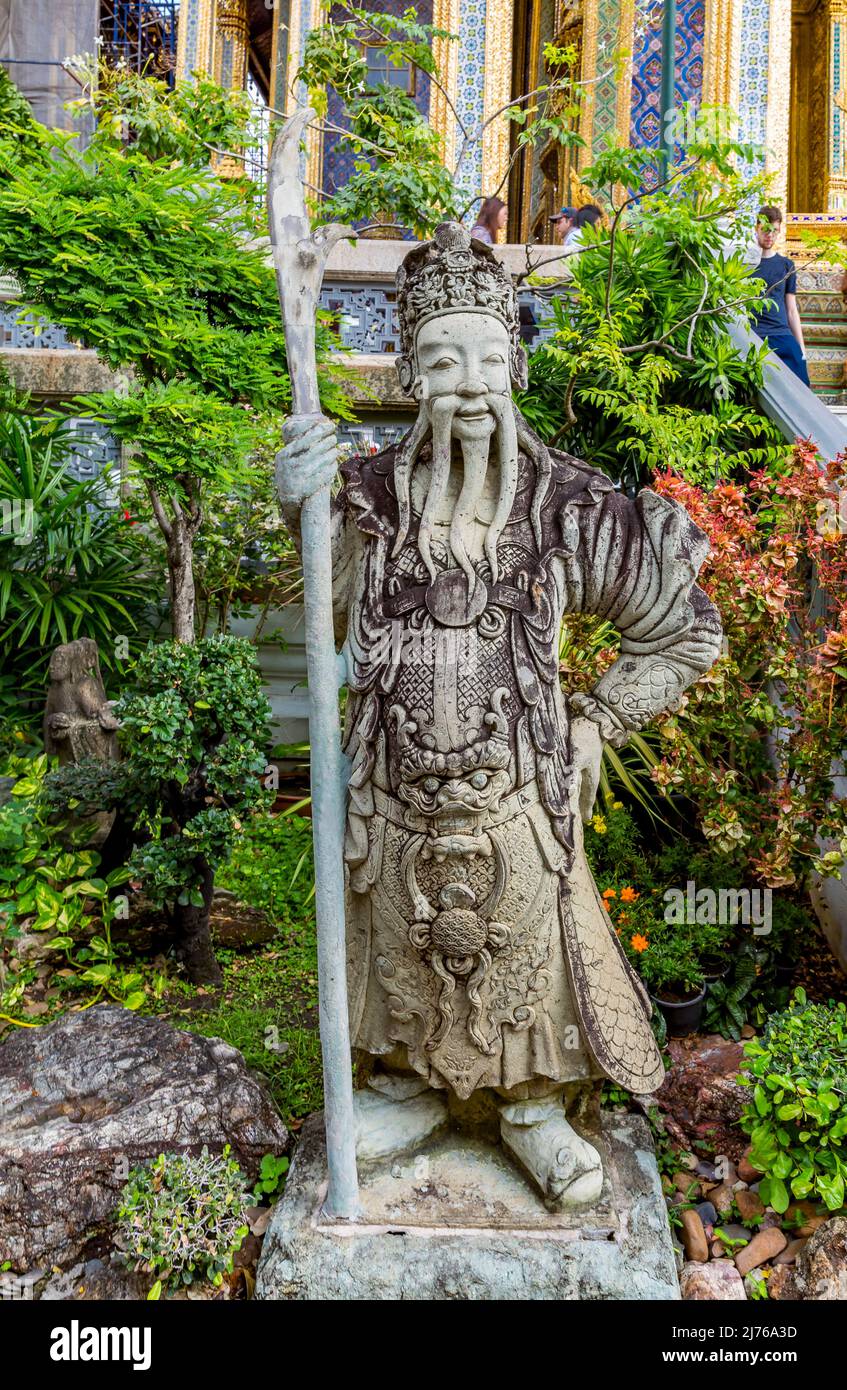 Chinese statue, Royal Palace, Grand Palace, Wat Phra Kaeo, Temple of the Emerald Buddha, Bangkok, Thailand, Asia Stock Photo