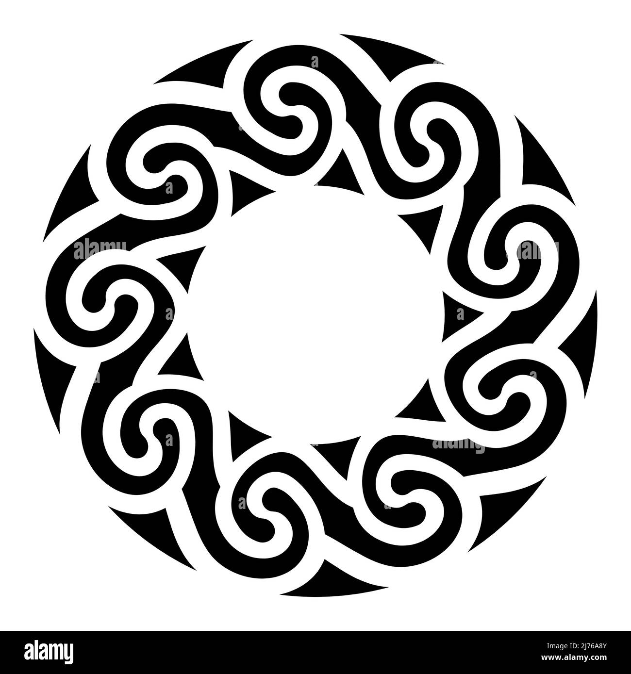 Celtic Scandinavian design. Round braided pattern in ancient Celtic style Stock Vector