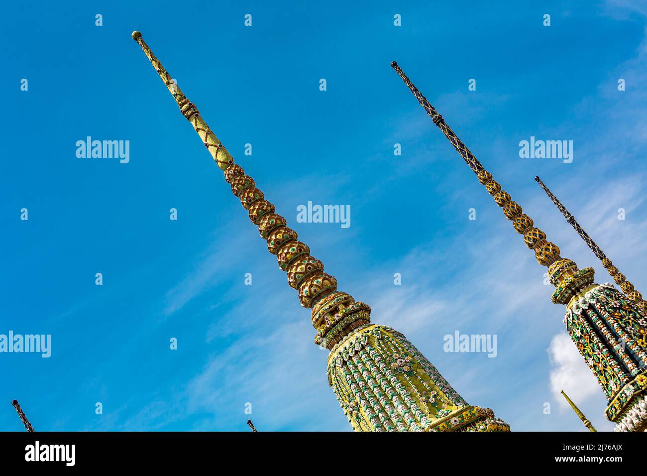 Chedis, detail, temple complex Wat Pho, temple of the reclining Buddha, Bangkok, Thailand, Asia Stock Photo