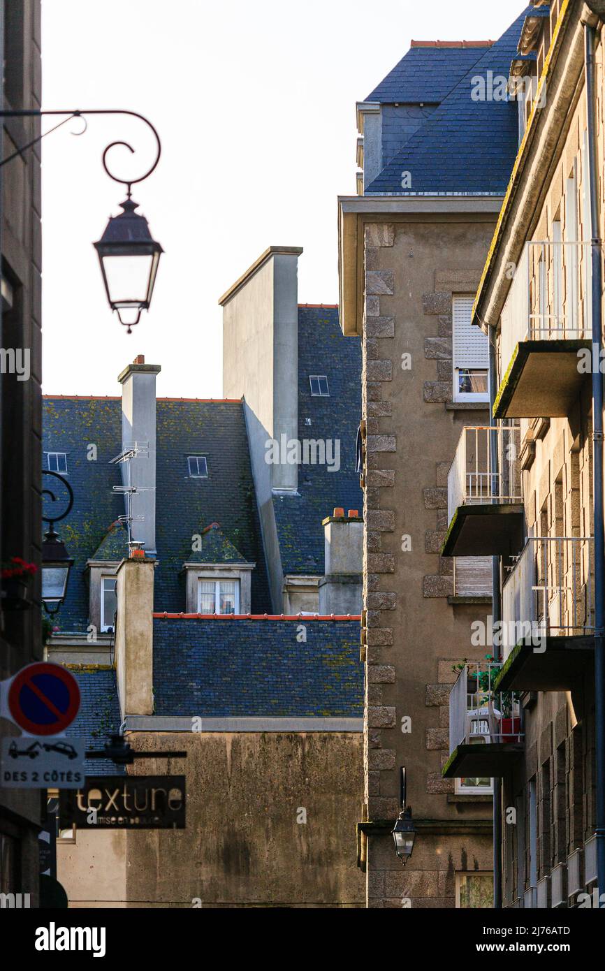Historical architecture in Saint Malo, Brittany, France Stock Photo