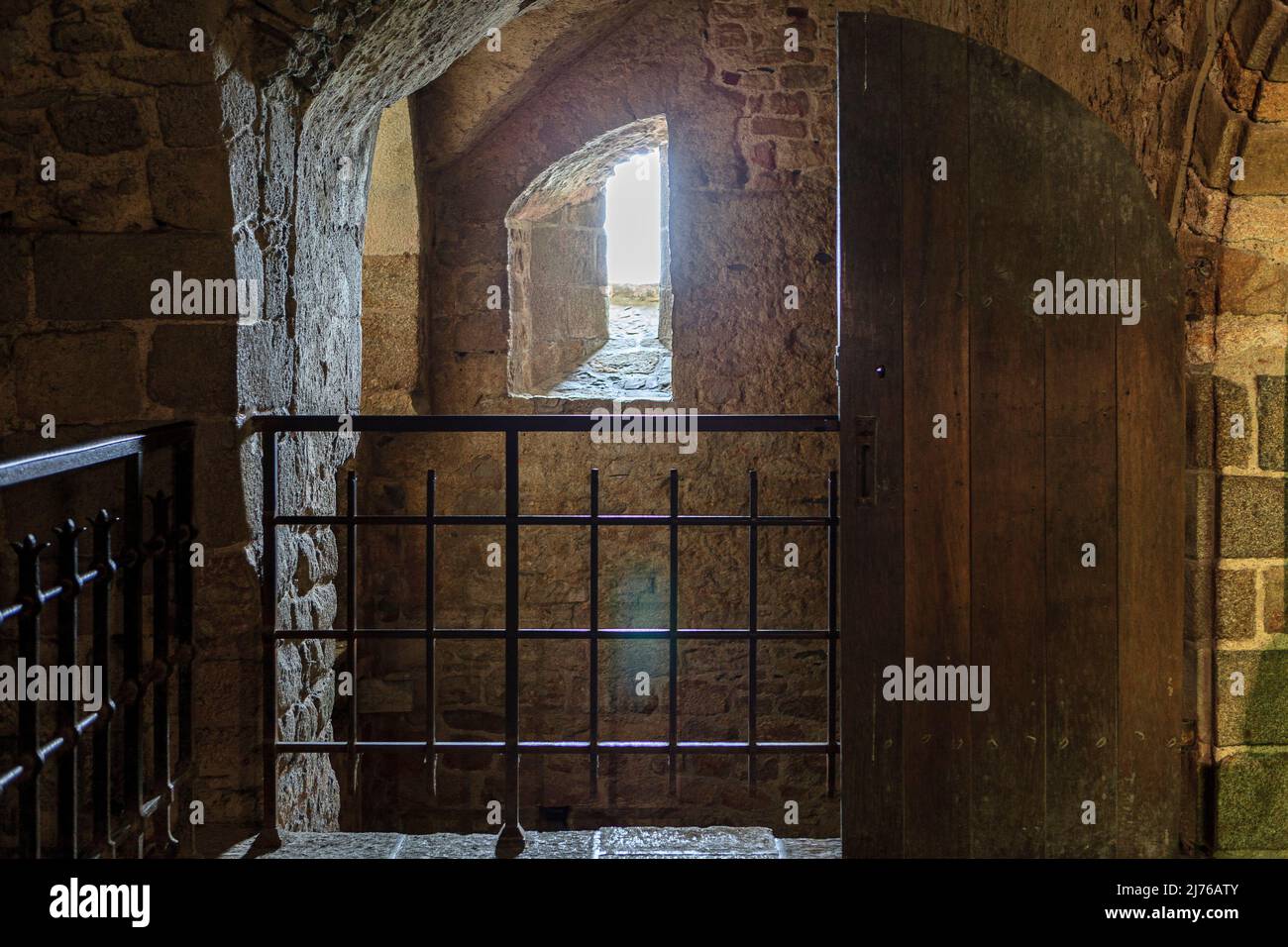 Interior photo of Mont St. Michel monastery, Normandy, France Stock Photo