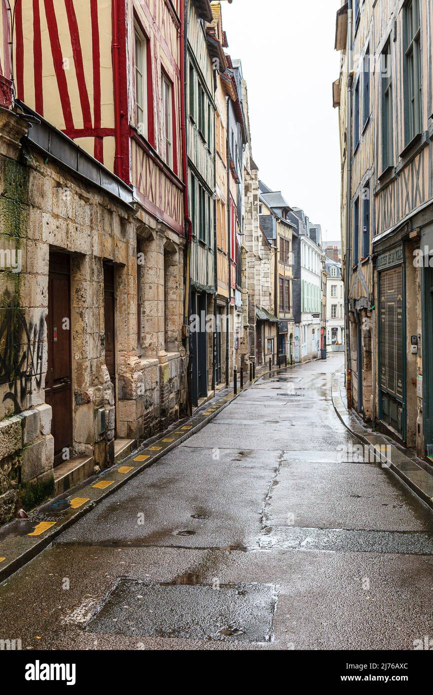 Street in Rouen, France Stock Photo