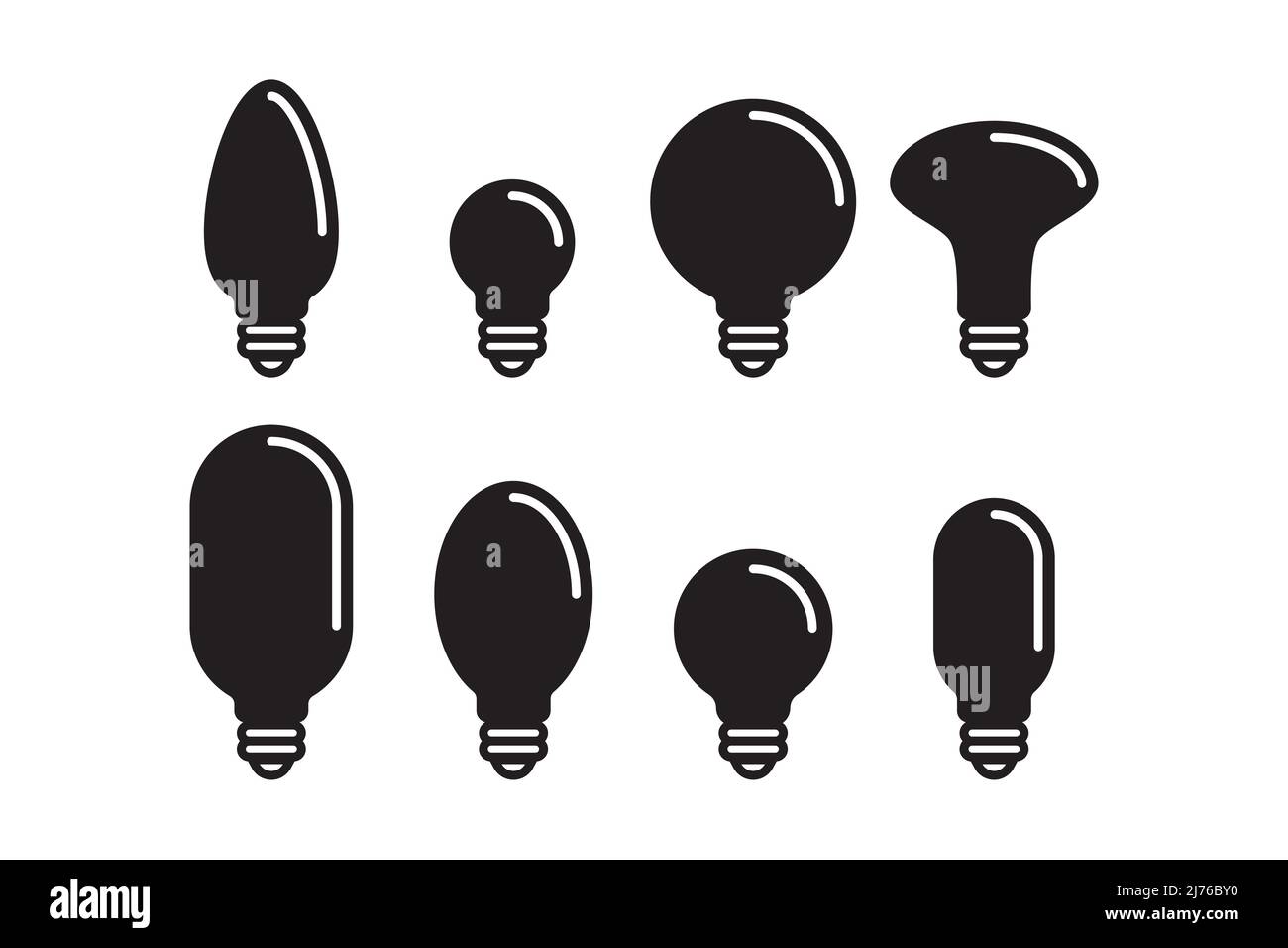 Electric light bulb set icons. Electricity lamp symbol. Vector ...