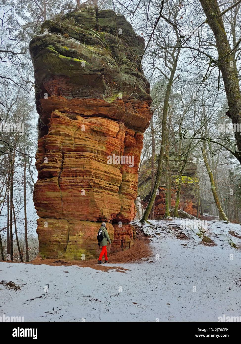 Old castle rock at Brechenberg near Eppenbrunn, Palatinate Forest, Wasgau, Rhineland-Palatinate, Germany Stock Photo