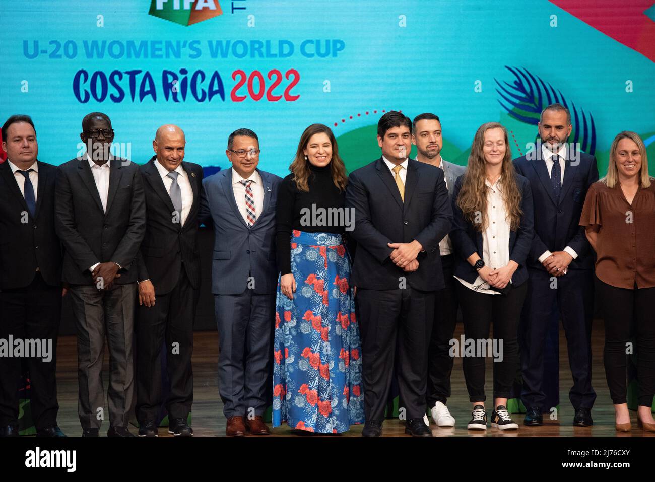 SAN JOSE, Costa Rica: President of the Republic of Costa Rica, Mr Carlos Alvarado and the First Lady, Mrs Claudia Camargo, shared the stage with the c Stock Photo