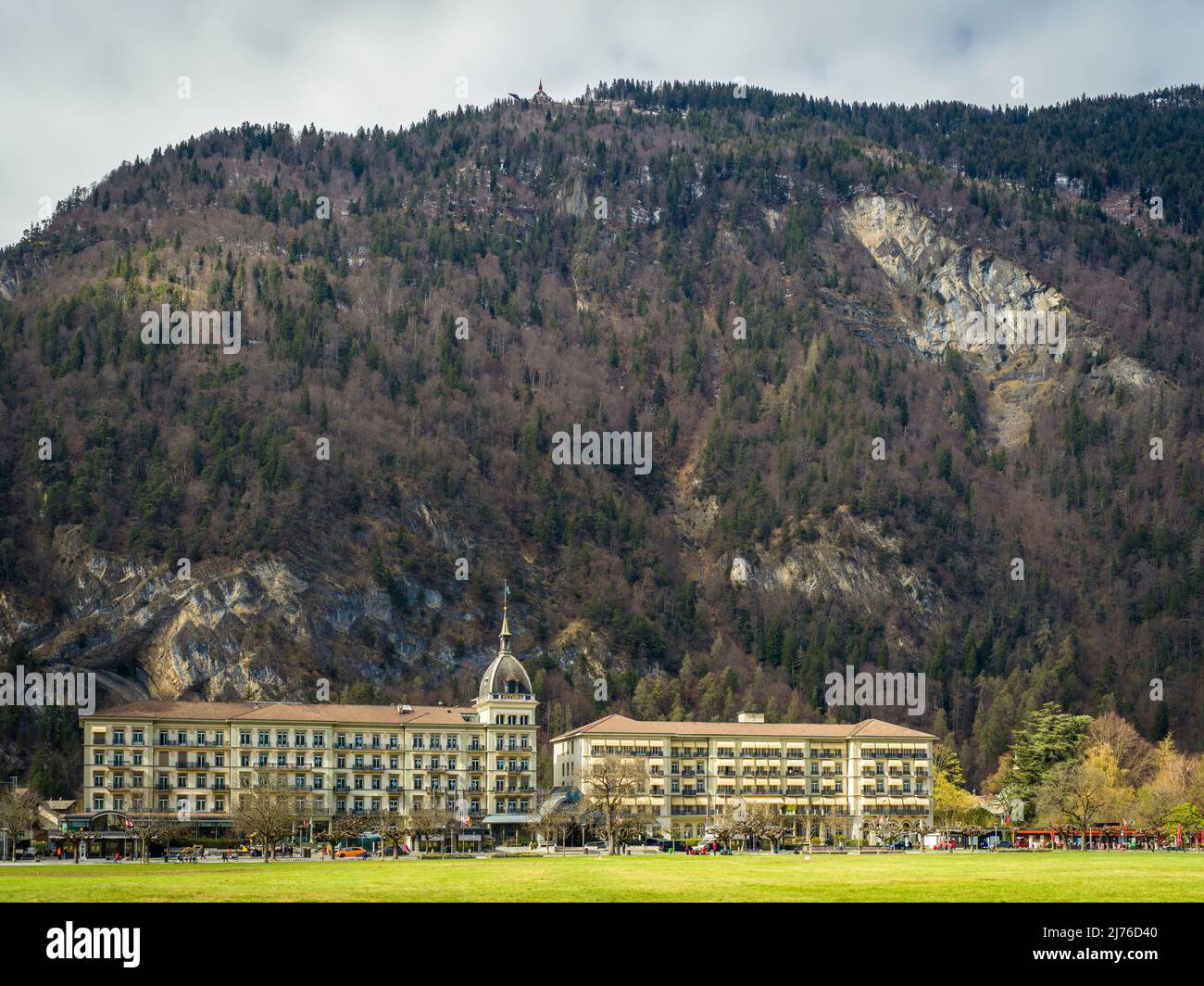 Interlaken, Hotel Victoria Jungfrau Stock Photo