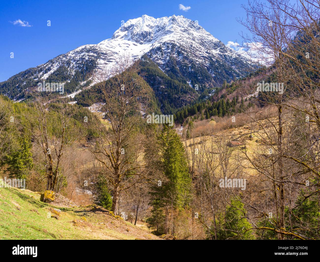 Gadmer valley, Susten pass, mountain landscape Stock Photo