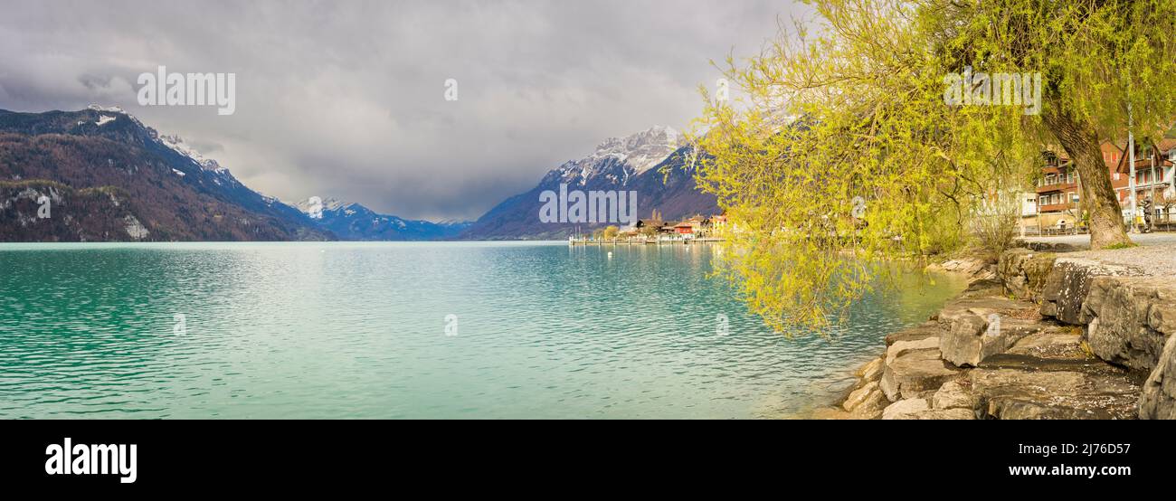 Lake Brienz, panorama towards west Stock Photo