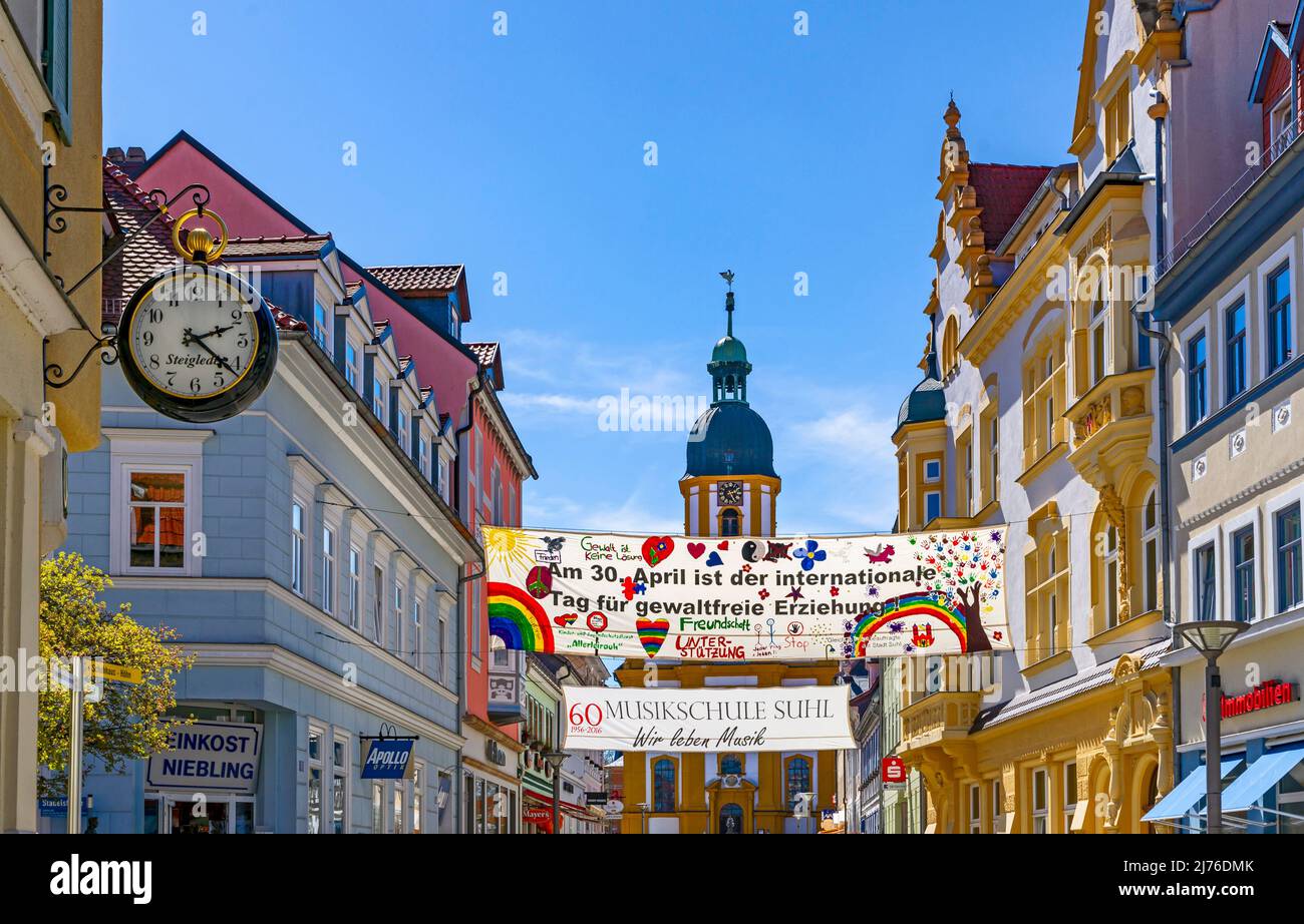 Germany, Suhl, banner for April 30, the international day for non-violent education Stock Photo