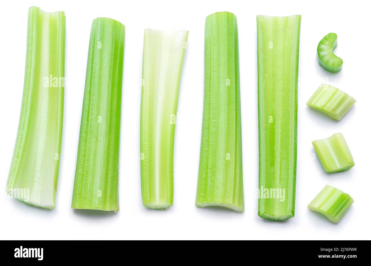 Pile of celery ribs isolated on white background Stock Photo Alamy